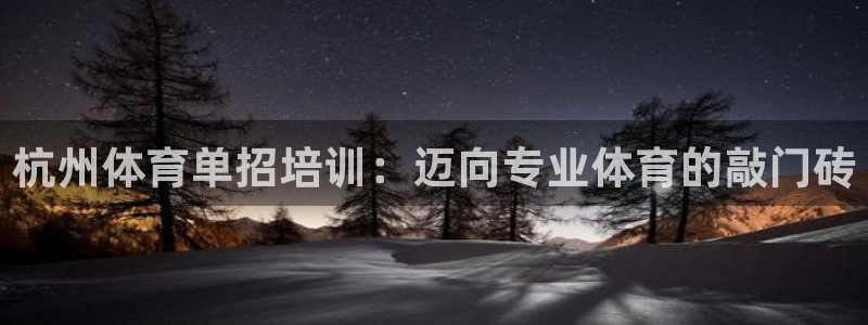 极悦娱乐的背景和历史背景分析：杭州体育单招培训：迈向